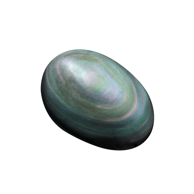 Piedra en forma de jabón de Obsidiana (obsidiana arco iris), 7,0 x 5,0 cm, gruesa | Marco Schreier