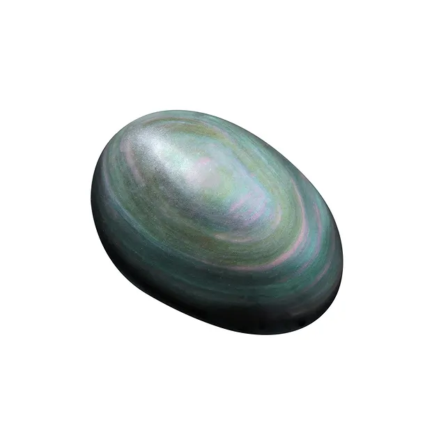 Piedra en forma de jabón de Obsidiana (obsidiana arco iris), 7,0 x 5,0 cm, gruesa | Marco Schreier