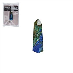 0518210006 Point polished Azurite Malachite, 4,0 - 4,5cm, with insert in pouch | Marco Schreier