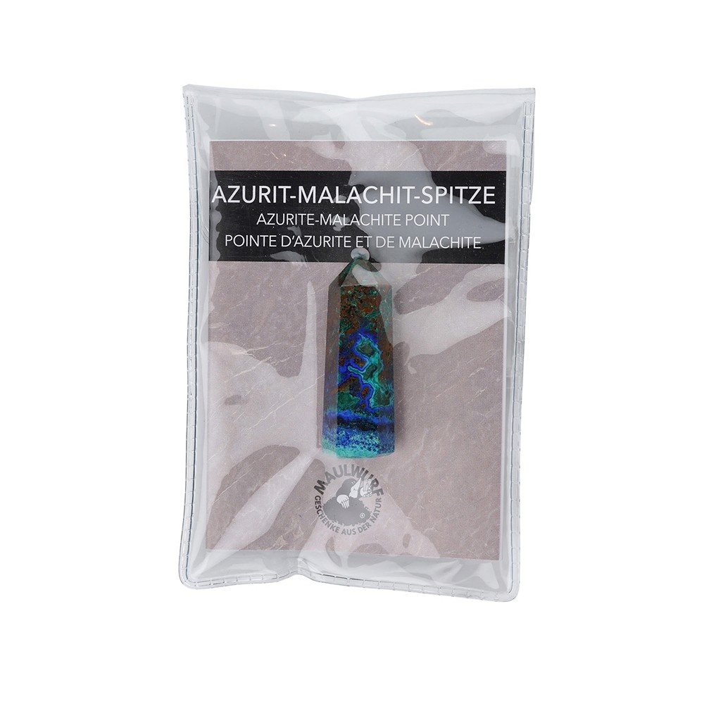Point polished Azurite Malachite, 4.5 - 5.0cm, with insert in pouch | Marco Schreier