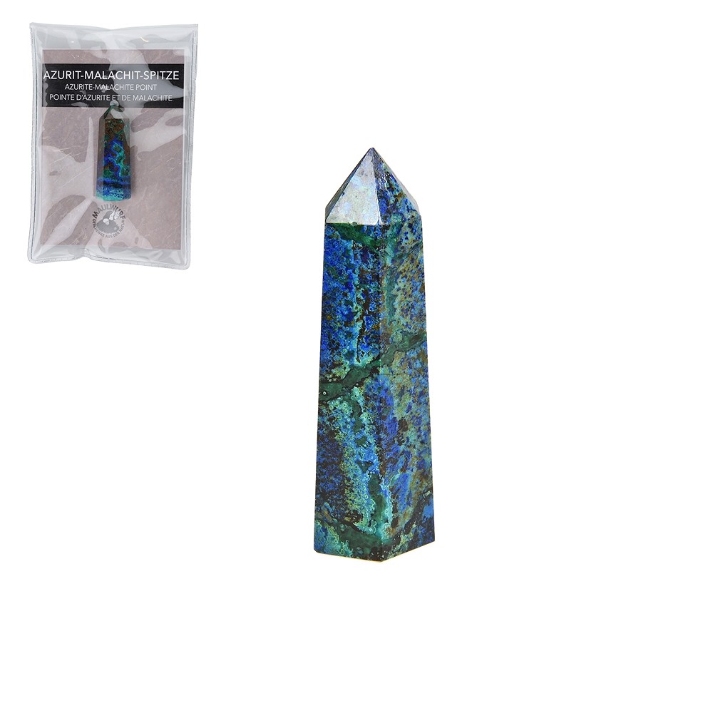 Point polished Azurite Malachite, 4.5 - 5.0cm, with insert in pouch | Marco Schreier