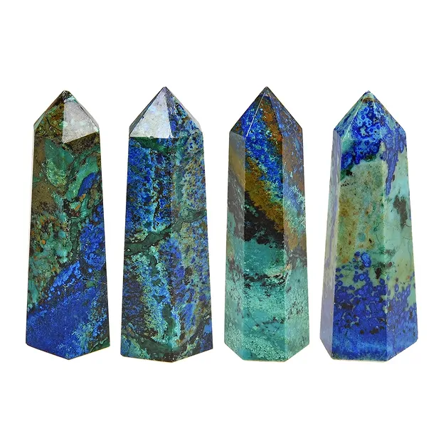 Pointe polie Azurite-Malachite, 5,0 - 5,5cm, avec pochette | Marco Schreier