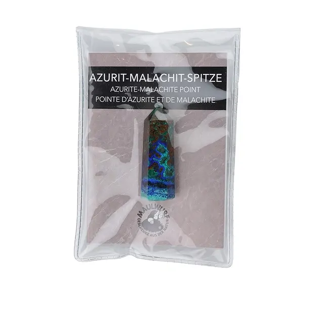 Pointe polie Azurite-Malachite, 5,0 - 5,5cm, avec pochette | Marco Schreier