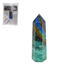 0518210008 Point polished Azurite Malachite, 5,0 - 5,5cm, with insert in pouch | Marco Schreier