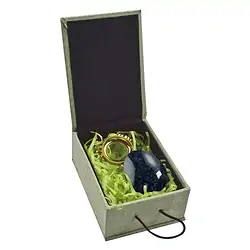 0518302011 Dumortierite egg, 5.0 cm, with gift box and stand | Marco Schreier
