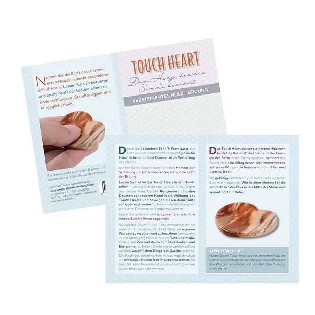 Touch Heart versteinertes Holz mit Beileger in Pouch | Marco Schreier