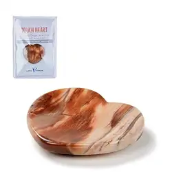 0518730005 Touch Heart Petrified Wood with insert in pouch | gems, healing stones & jewelry