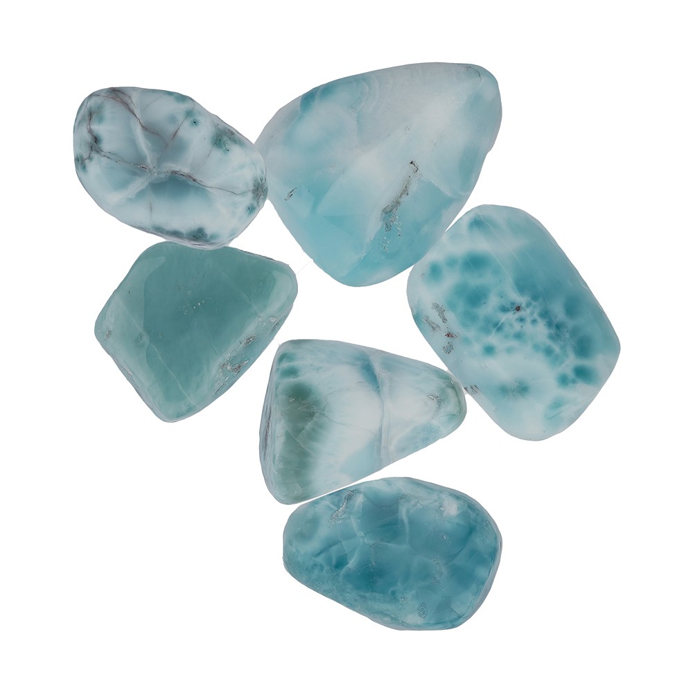 Piedras rodadas de Larimar, 2,5 - 3,3cm (100g/VE) | Marco Schreier