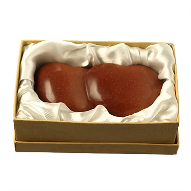 Pareja de corazones Piedra lluvia de oro Vidrio, 10cm | Marco Schreier