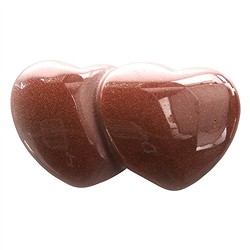 0520920005 Double heart Gold stone brown (synth. Glass), 10cm | Marco Schreier