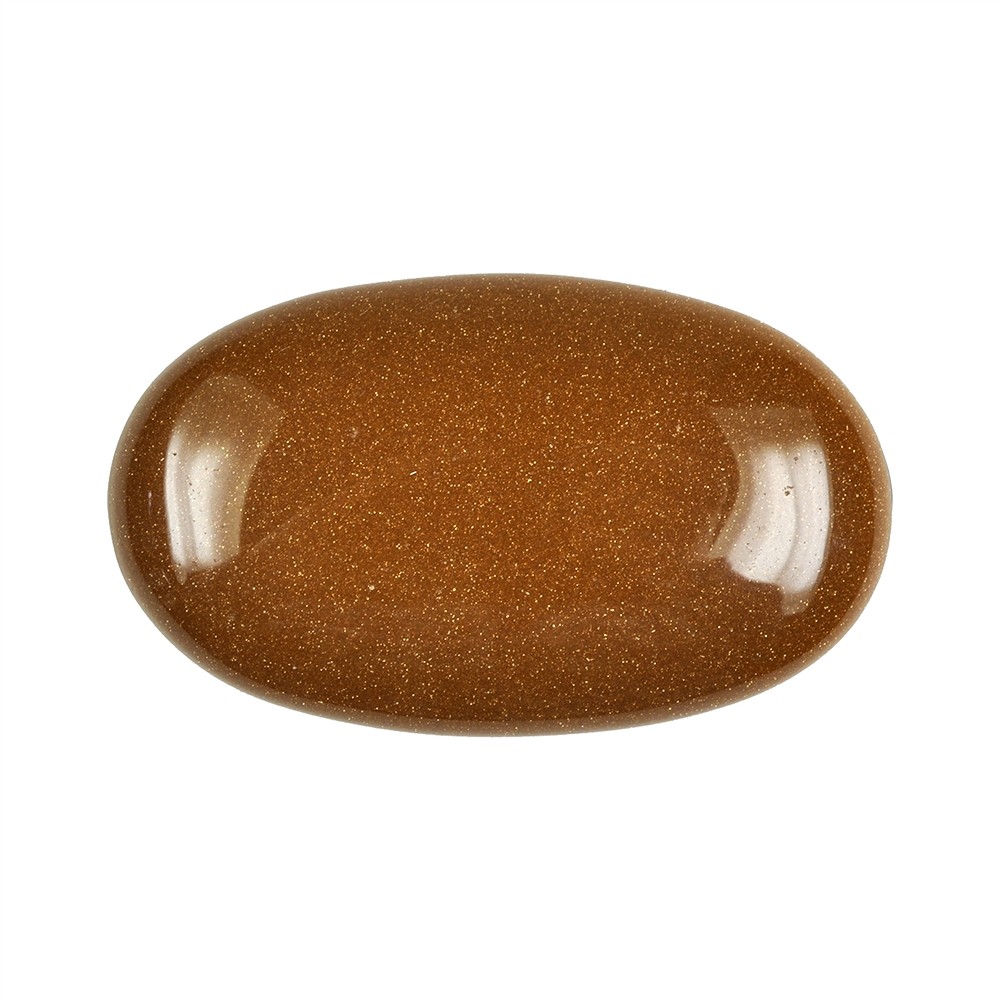 Linsenstein Goldfluß (synth. Glas) braun | GH Edelsteine, Heilsteine & Schmuck