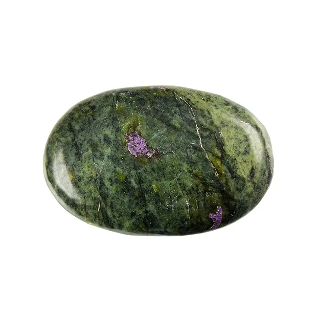 Lente di pietra serpentino con stichtite | grossista gemme e pietre curative