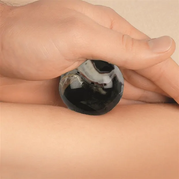 Bola de masaje de Sardonyx, 4,0 cm, caja de regalo | Marco Schreier