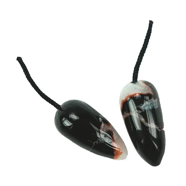 Ohr-Oliven Sardonyx, mit Infoblatt, in Pouch | Edelsteine, Heilsteine & Schmuck