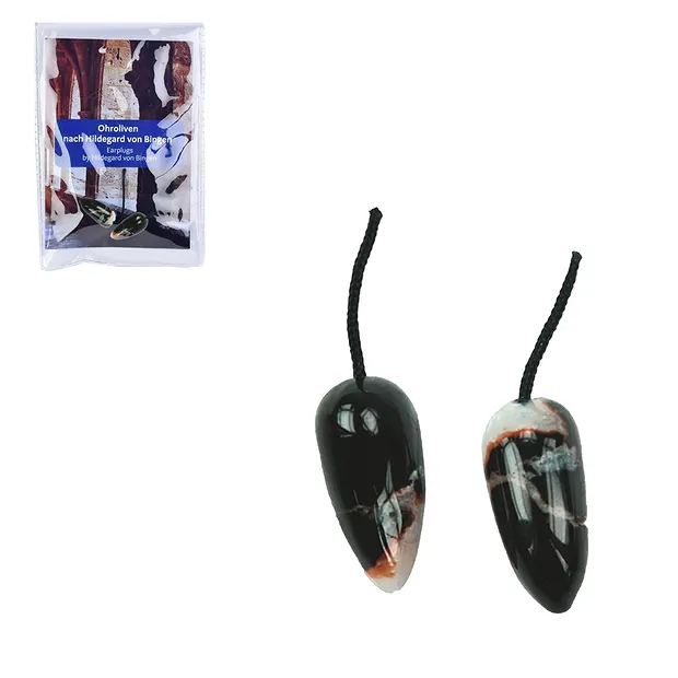 Ohr-Oliven Sardonyx, mit Infoblatt, in Pouch | Edelsteine, Heilsteine & Schmuck