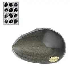 0528653012 One side polished pieces Obsidian (gold luster), 6,0 - 9,0cm (12 pcs./ PU) | Marco Schreier