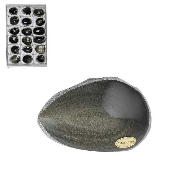 One side polished pieces Obsidian (gold luster), 5,5 - 8,0cm (18 pcs./ PU) | Marco Schreier