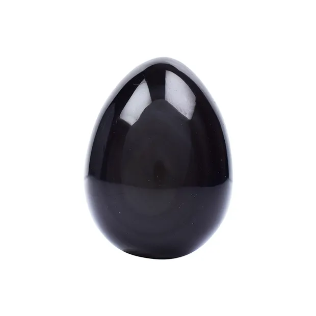 Œuf en obsidienne (éclat argenté), 5,0 cm | Marco Schreier