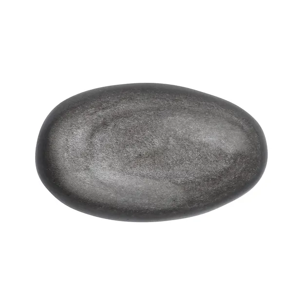 Lente de piedra, Obsidiana (obsidiana de reflejo plateado), gruesa | Marco Schreier