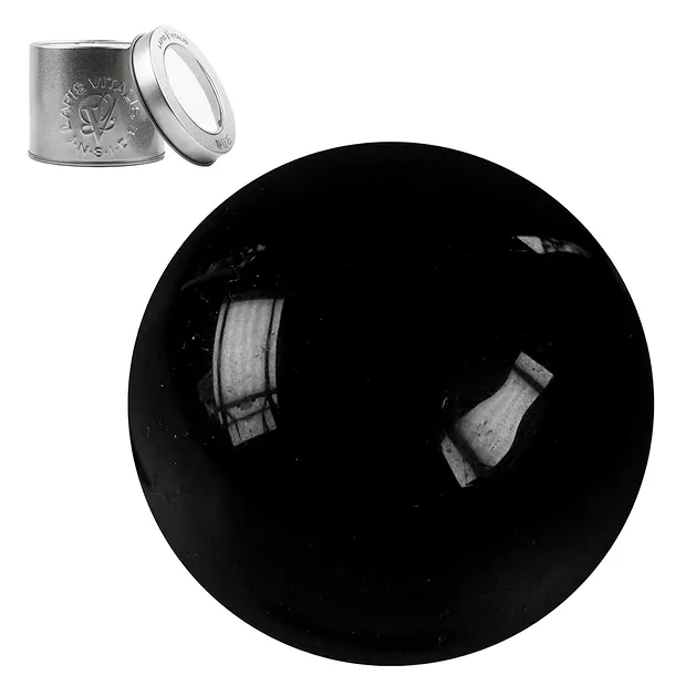 Boule de massage en Obsidienne (noire), 5,0 cm, coffret cadeau | Marco Schreier