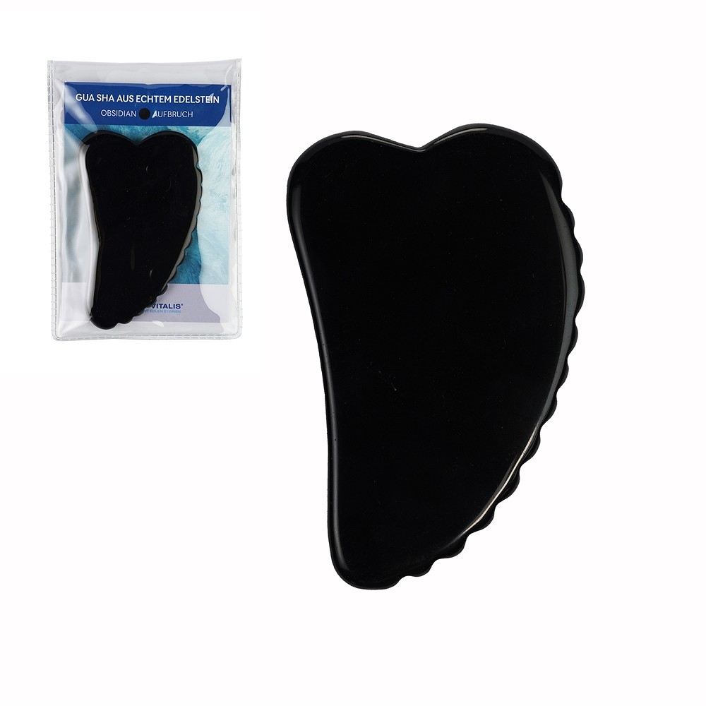 Obsidiana Gua Sha con dientes | piedras preciosas, piedras curativas y joyería