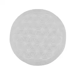 0528904010 Disco di selenite "Fiore della vita", 10 cm | grossista gemme e pietre curative