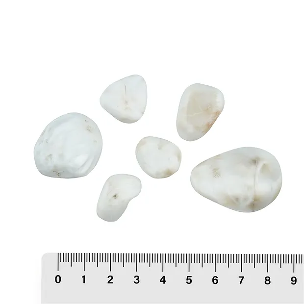 Trommelsteine Pektolith (weiß), 1,5 - 3,5cm (100g/VE) | Marco Schreier