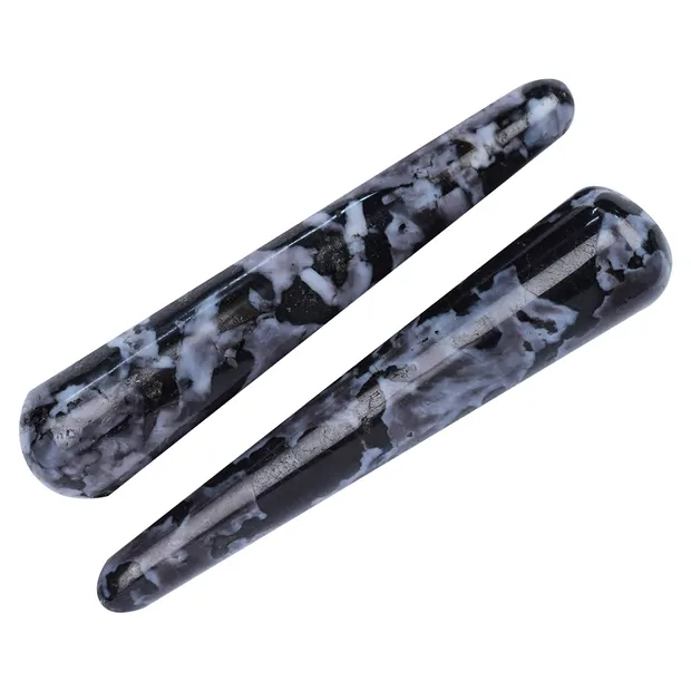Stilo da massaggio Gabbro (Mystic Merlinite) | grossista gemme e pietre curative