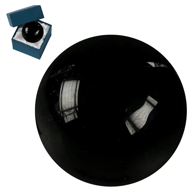 Massage-Kugel Schungit (stab.), 7,0cm, in Geschenkschachtel | Marco Schreier