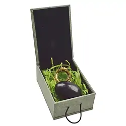 0543202011 Ei Schungit (stab.), 5,0cm, mit Geschenkbox und Ständer | Marco Schreier