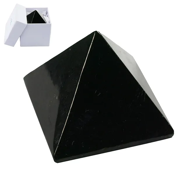 Pyramide Schungit (stab.), 06cm, in Geschenkschachtel | Marco Schreier