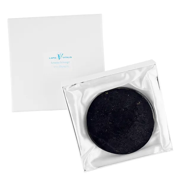 Scheibe Schungit in Geschenkschachtel, 09cm | Edelsteine, Heilsteine & Schmuck