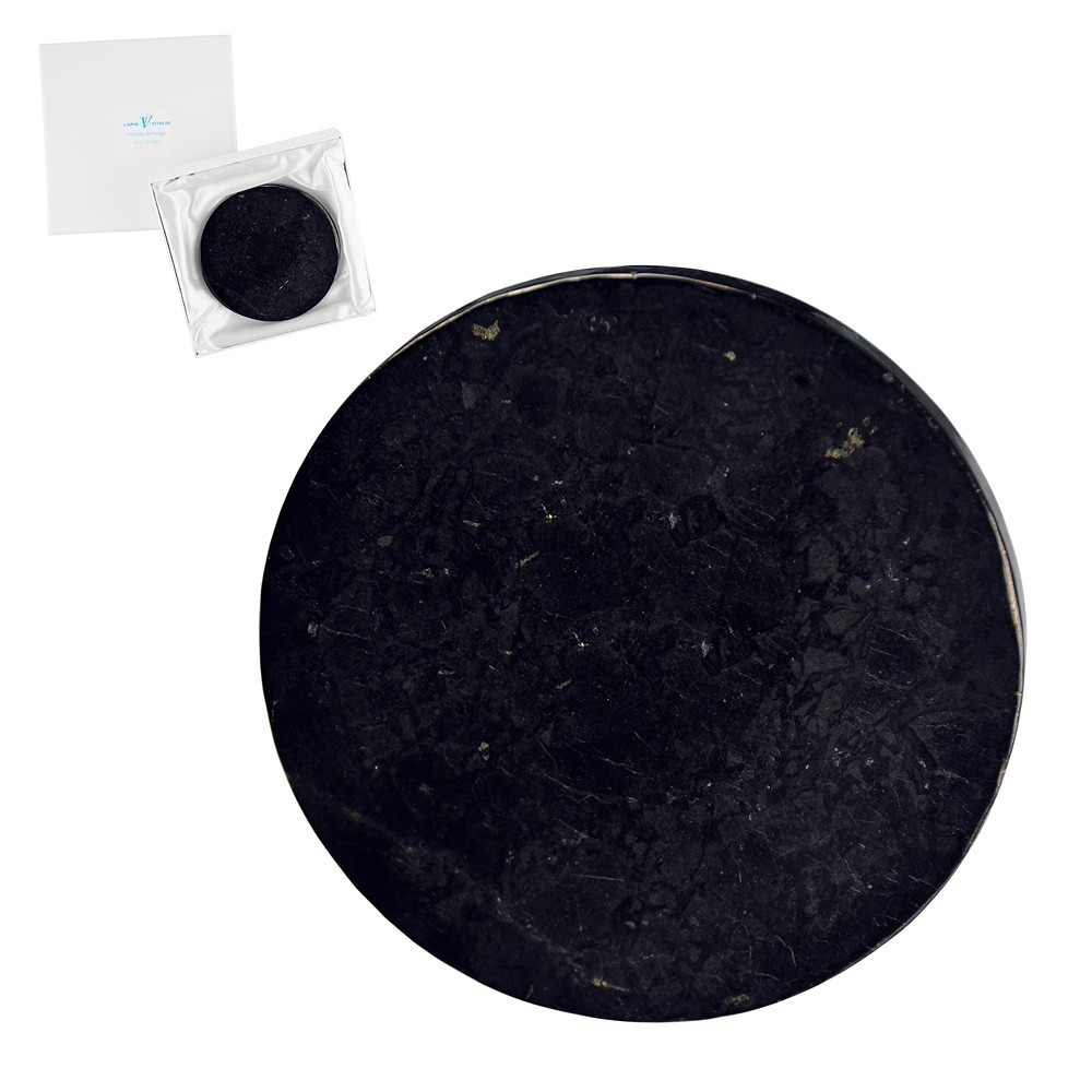 Disco di Shungite in confezione regalo, 09cm | grossista gemme e pietre curative