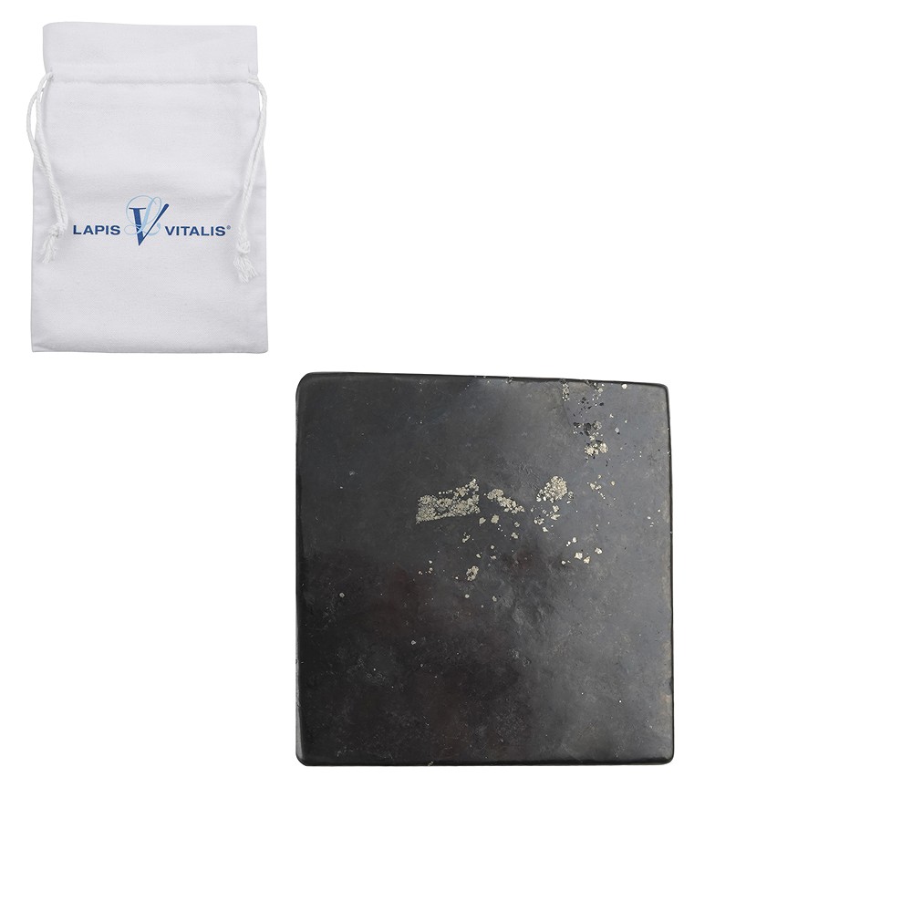 Piastre di Shungite, 05 x 05 cm, con inserto e sacchetto regalo | Marco Schreier