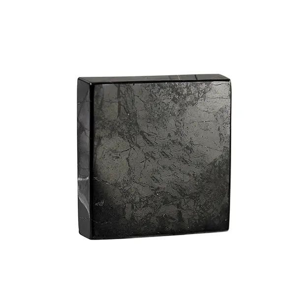 Placa de Shungita (estabilizada), 07 x 07cm, en bolsa | Marco Schreier