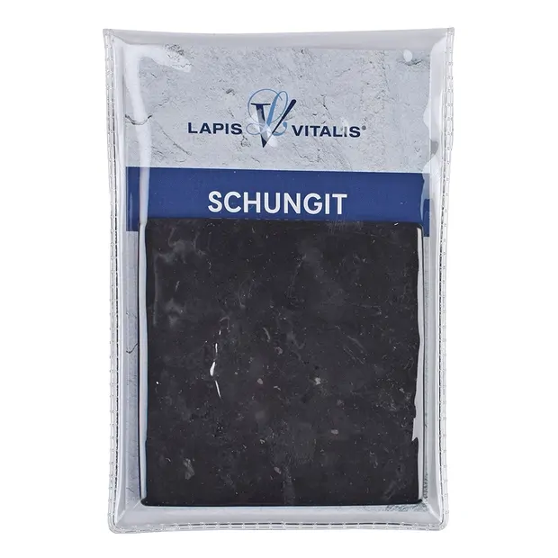 Slabs of Shungite, 07 x 07cm, in pouch | Schreier gems, healing stones & jewelry