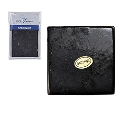 0543206014 Slabs of Shungite, 07 x 07cm, in pouch | Schreier gems, healing stones &amp; jewelry