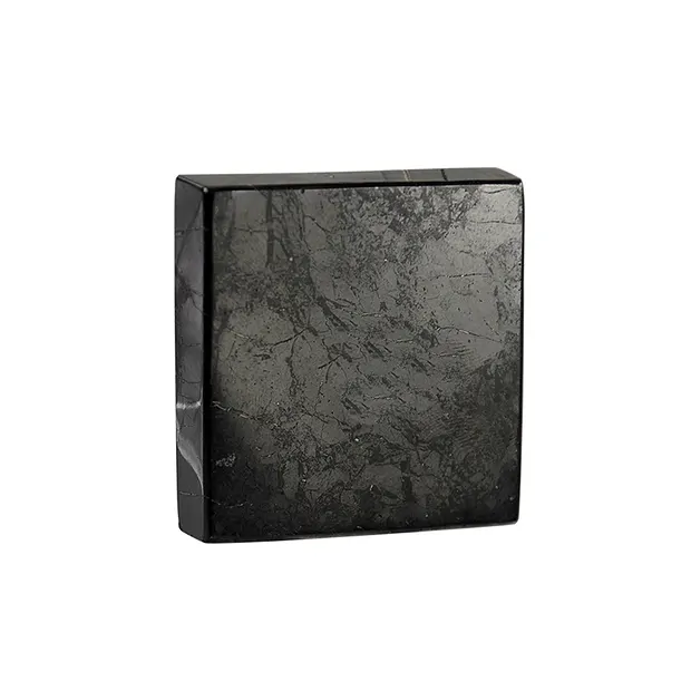 Placa de Shungita (estabilizada), 04 x 04cm, en bolsa | Marco Schreier