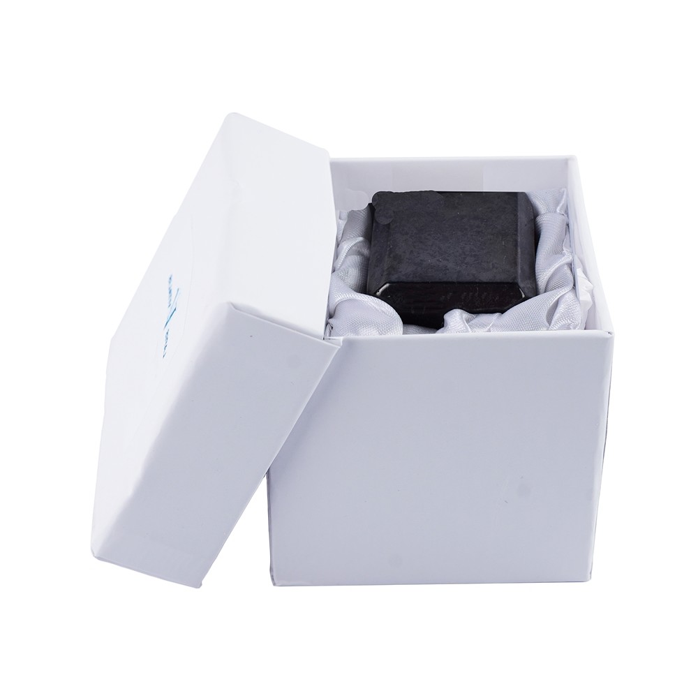 Shungite cube (stab.), 03cm, in gift box | wholesaler gems & healing stones