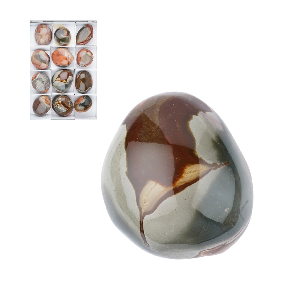 One side polished pieces polychrome jasper, 07 - 09cm (12 pcs./ PU) | Marco Schreier