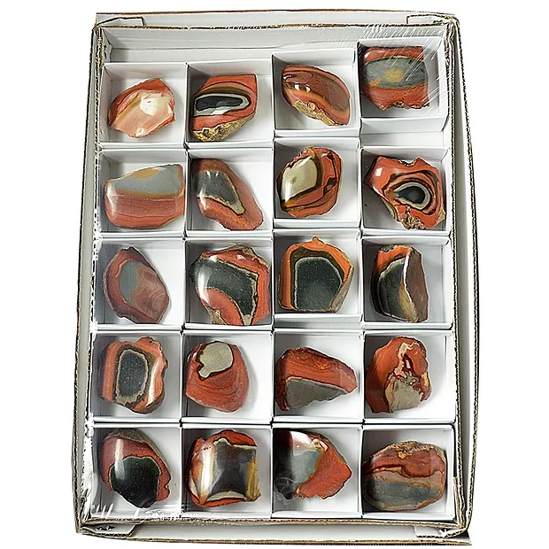 One side polished pieces polychrome jasper, 05 - 07cm (20 pcs./ PU) | Marco Schreier