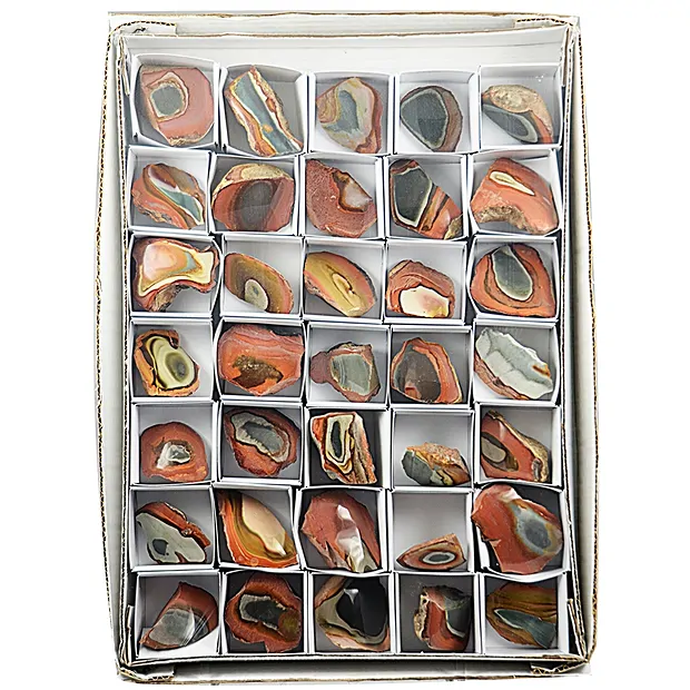 One side polished pieces polychrome jasper, 04 - 06cm (35 pcs./ PU) | Marco Schreier