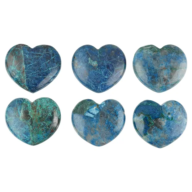 Heart (pocket heart), Shattuckite, 3.3 x 3.9 cm | gems, healing stones & jewelry