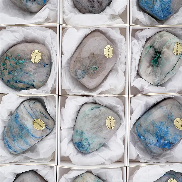 Pierres roulées Shattuckite, 4,5 - 5,5cm (24 pcs. / UC) | Marco Schreier