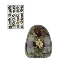 0549353024 Tumbled Stones Epidote Quartzite (Dragonstone), 5.0 - 6.0cm (24 pcs./ PU) | Marco Schreier