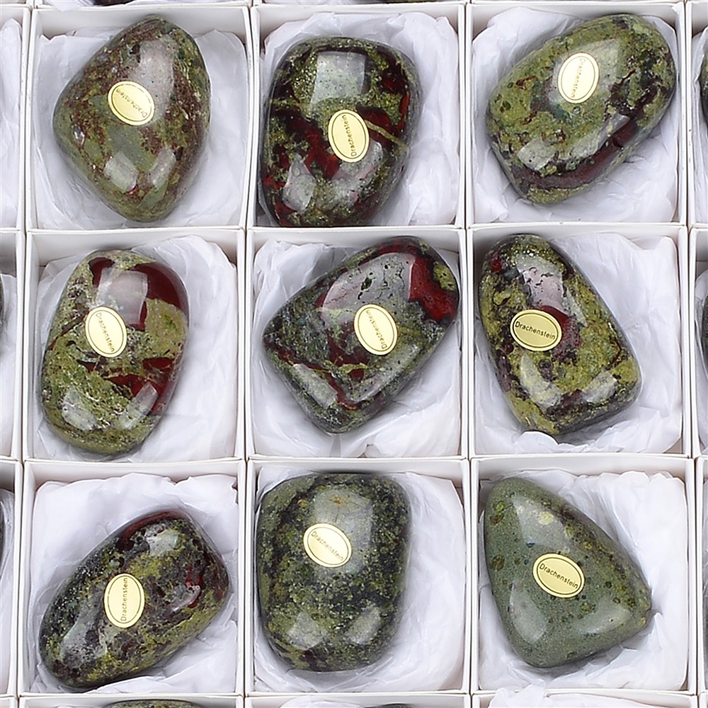 Pierres roulées Épidote-Quartzite (pierre de dragon), 4,5 - 5,5cm (35 pcs/UC) | Marco Schreier