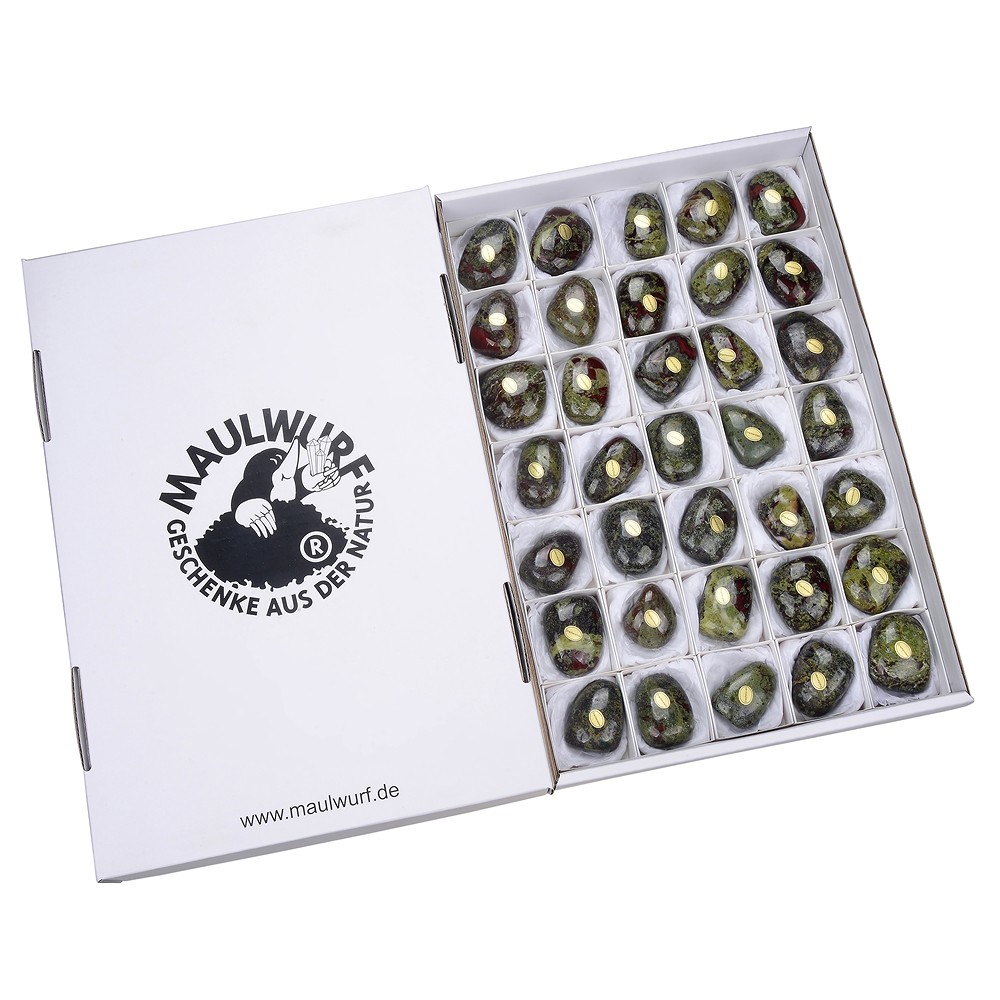 Pierres roulées Épidote-Quartzite (pierre de dragon), 4,5 - 5,5cm (35 pcs/UC) | Marco Schreier