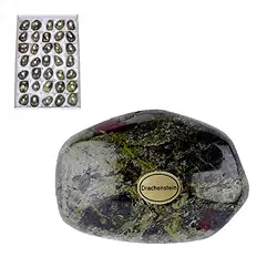 0549353035 Tumbled Stones Epidote Quartzite (Dragonstone), 4.5 - 5.5cm (35 pcs./ PU) | Marco Schreier