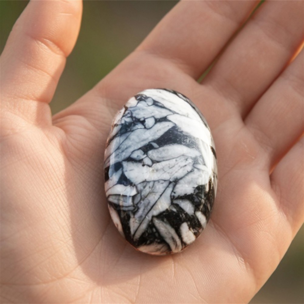 Small Palmstone Pinolite (Ice Flower Magnesite) | gems, healing stones & jewelry