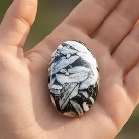 Linsenstein Pinolith (Eisblumen-Magnesit) | GH Edelsteine, Heilsteine & Schmuck